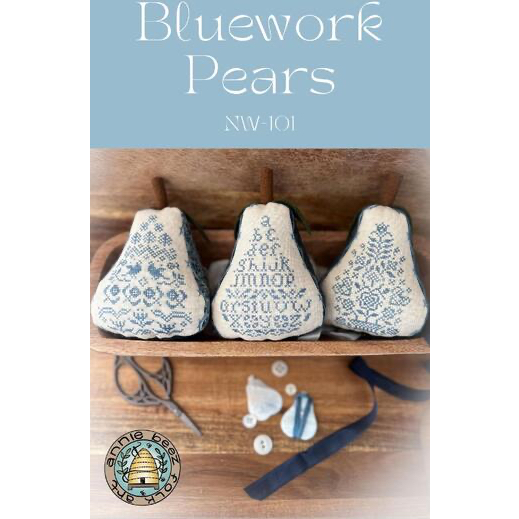Annie Beez Folk Art - Bluework Pears