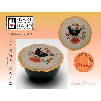 Heart in Hand Needleart - Pocket Round - Crow
