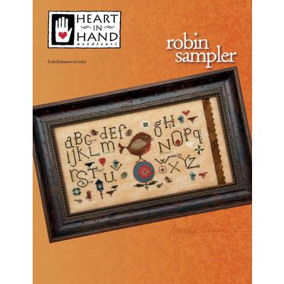 Heart in Hand Needleart - Robin Sampler