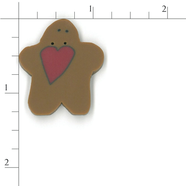 Just Another Button Company - nh1020.l - Large Gingerbread w/Heart
