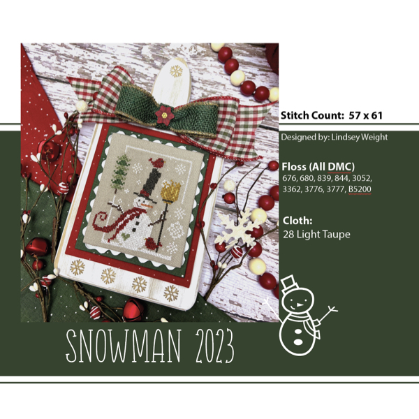 Primrose Cottage Stitches - Snowman 2023