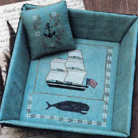 Stacy Nash Primitives - Whaling Ship Sewing Tray and Pinkeep