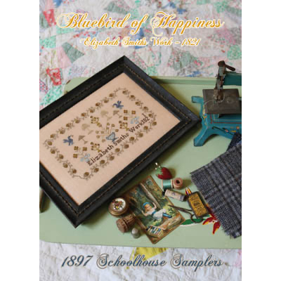 1897 Schoolhouse Samplers - Bluebird of Happiness - Elizabeth Smith's Work 1821