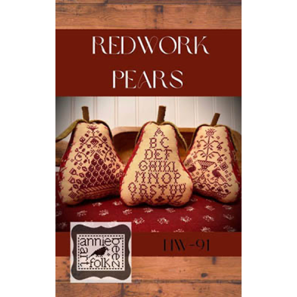 Annie Beez Folk Art - Redwork Pears
