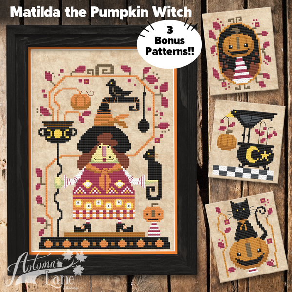 Autumn Lane Stitchery - Matilda the Pumpkin Witch