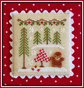 Country Cottage Needleworks - Gingerbread Village #2 - Gingerbread Girl and Peppermint Tree