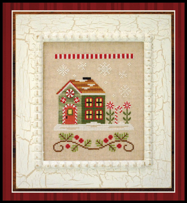 Country Cottage Needleworks - Santa's Village #8 - Candy Cane Cottage