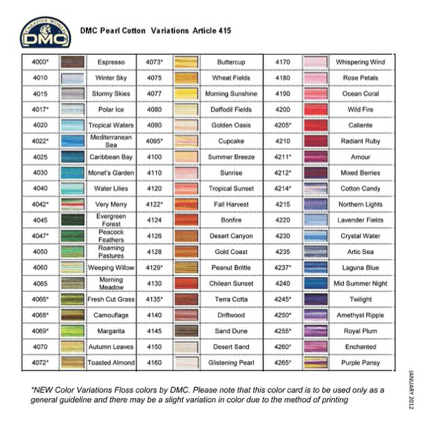 DMC - Art 415 - 4140 - Perle 5 Color Variations