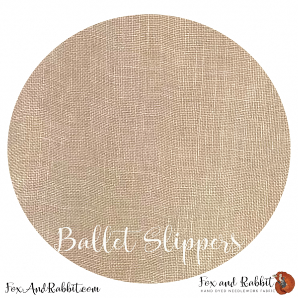 Fox and Rabbit - 40ct Ballet Slippers linen