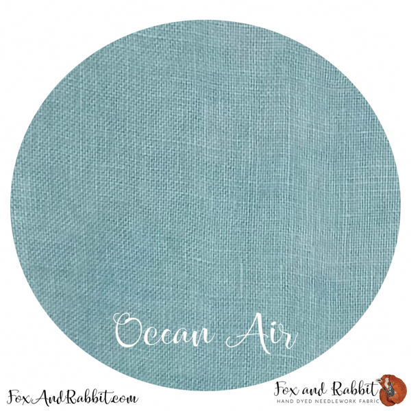 Fox and Rabbit - 36ct Ocean Air linen