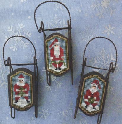 Foxwood Crossings - Sled Ornaments - Santa Folk