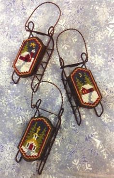 Foxwood Crossings - Sled Ornaments - Snow Country