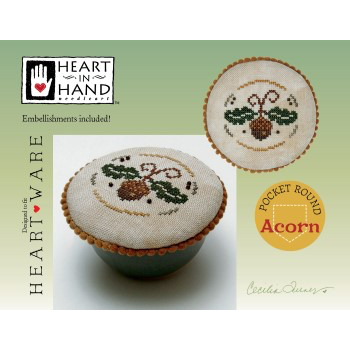Heart in Hand Needleart - Pocket Round - Acorn
