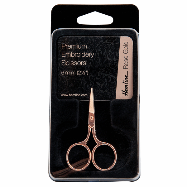 Hemline - Rose Gold Premium Embroidery Scissors (67mm or 2.5in)