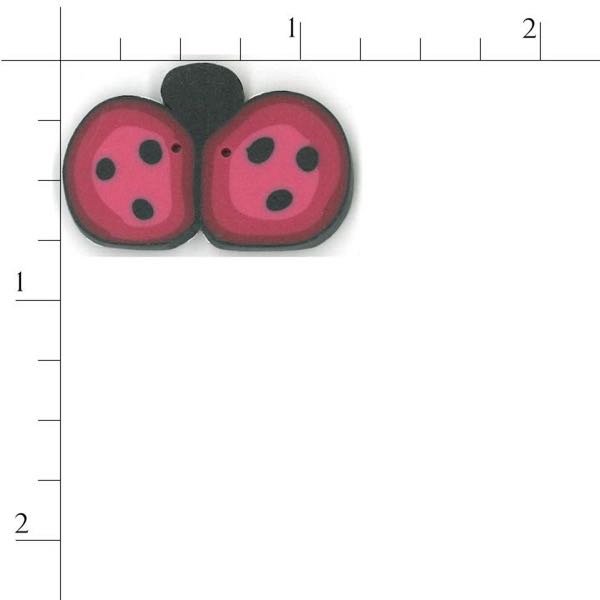 Just Another Button Company - 1103.l - Large cranberry ladybug button