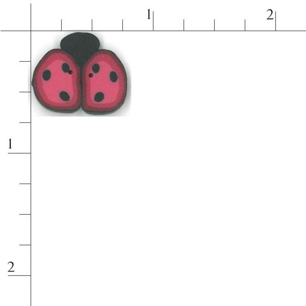 Just Another Button Company - 1103.m - Medium cranberry ladybug button