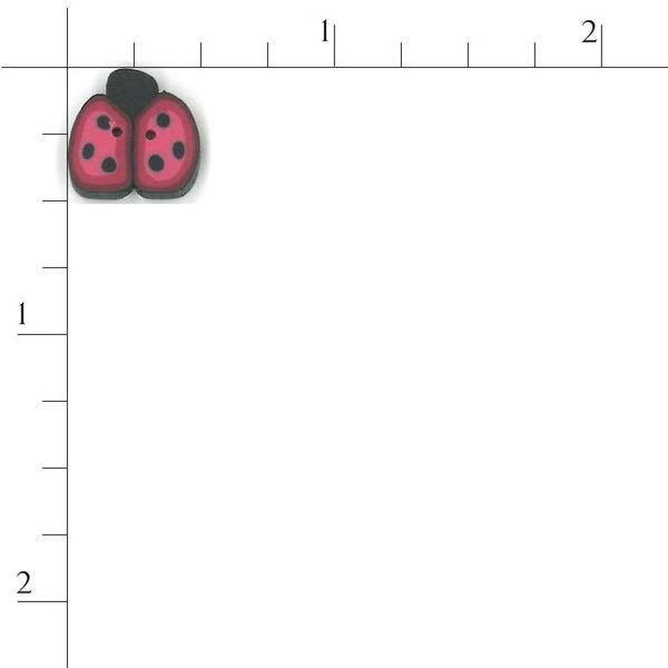 Just Another Button Company - 1103.s - Small cranberry ladybug button