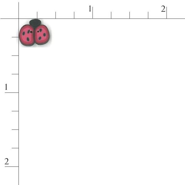 Just Another Button Company - 1103.t - Tiny cranberry ladybug button