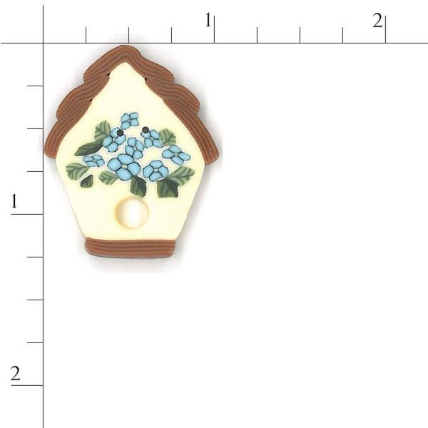 Just Another Button Company - 1121 - Floral Birdhouse button