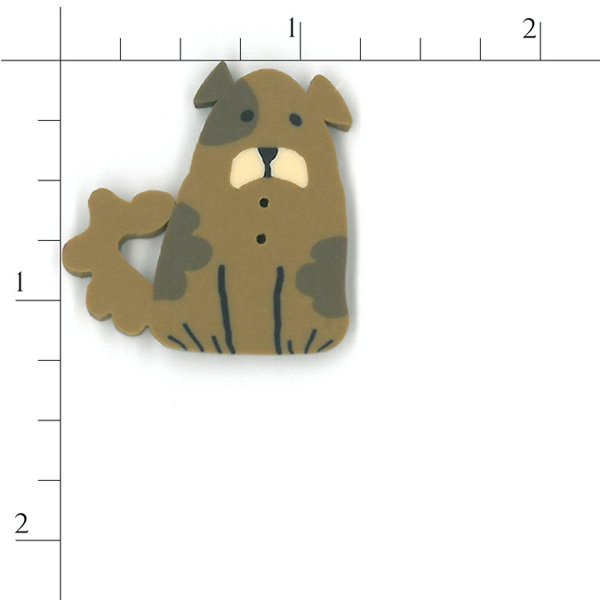 Just Another Button Company - 1177.l - Large Brown Dog button