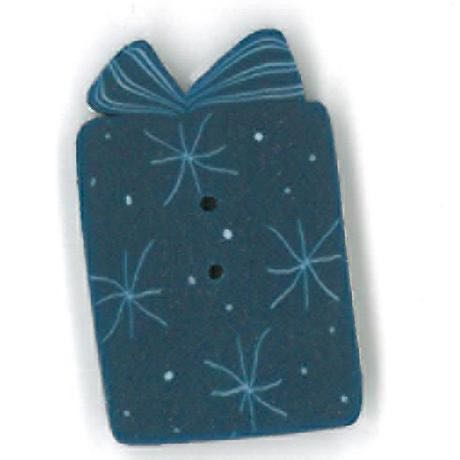 Just Another Button Company - 4455.s - Small Blue Gift button