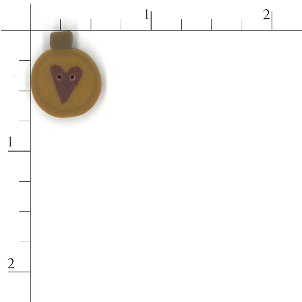 Just Another Button Company - 4489 - Primitive Gold Ornament (Heart) button