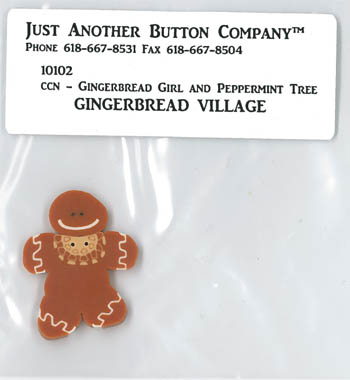 Just Another Button Company - Gingerbread village #2 - Gingerbread Girl and Peppermint Tree button pack