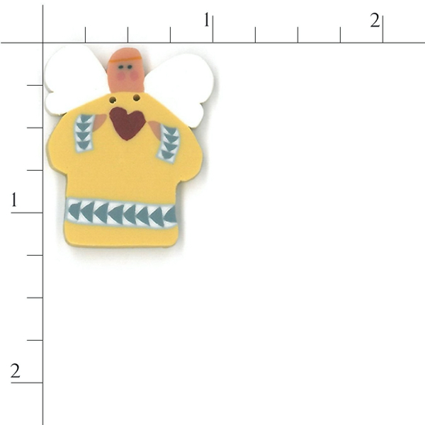 Just Another Button Company - nh1056.l - Large Yellow Angel button