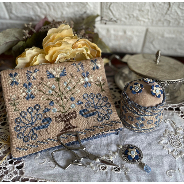 Mani di Donna - Blue Peacocks Sewing Set