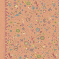 Hatched and Patched - Garden Whimsy - Peachy Pink Large Floral Border