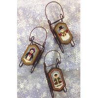 Foxwood Crossings - Sled Ornaments - Sledding Friends