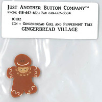 Just Another Button Company - Gingerbread village #2 - Gingerbread Girl and Peppermint Tree button pack